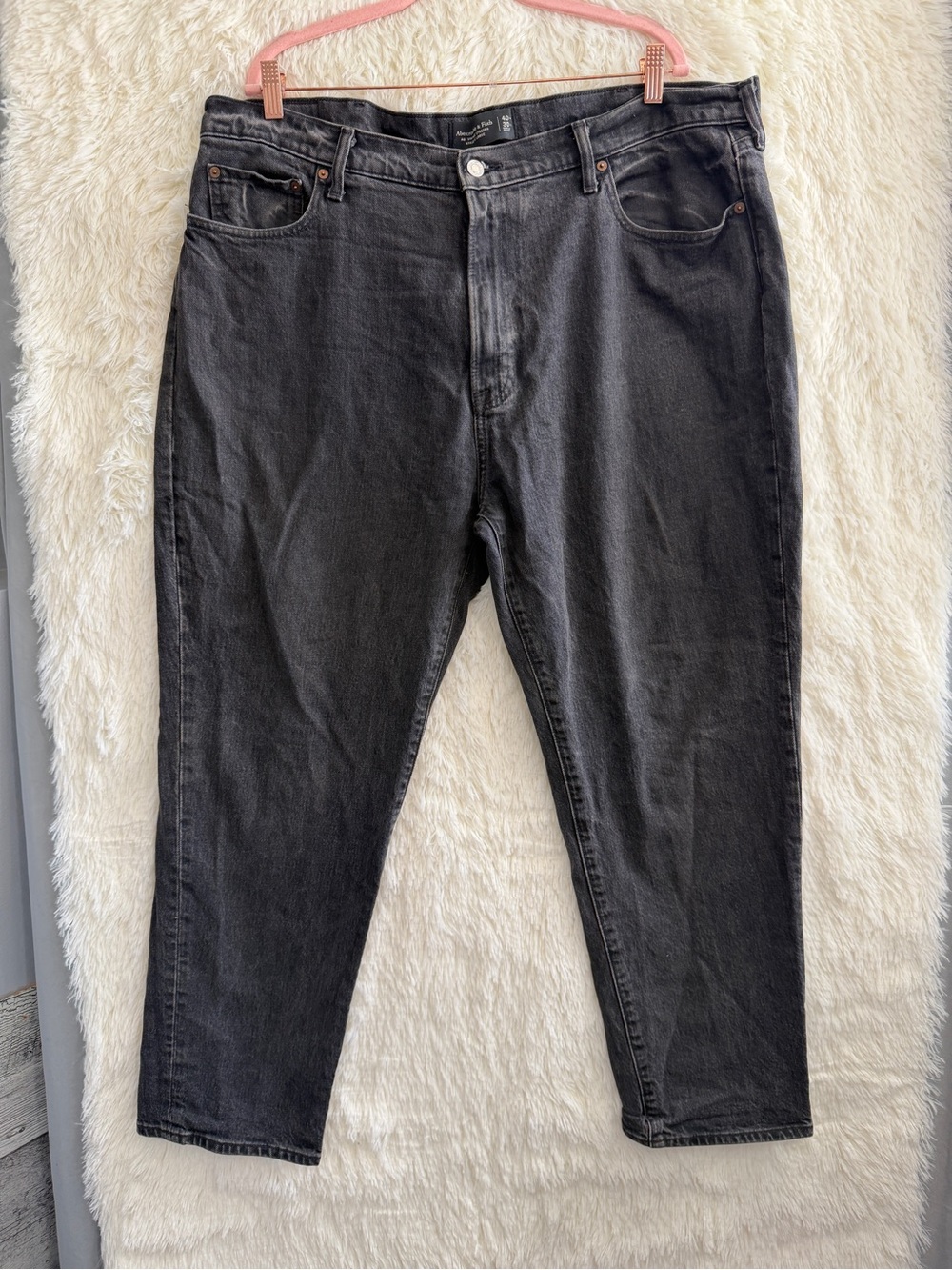 Abercrombie & Fitch Mens Vintage Stretch Athletic Loose Jeans Size 40x30 Black
